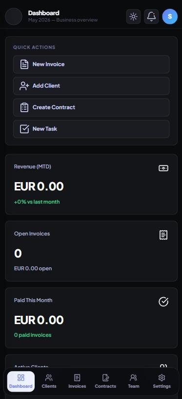 Picart OS mobile dashboard screenshot