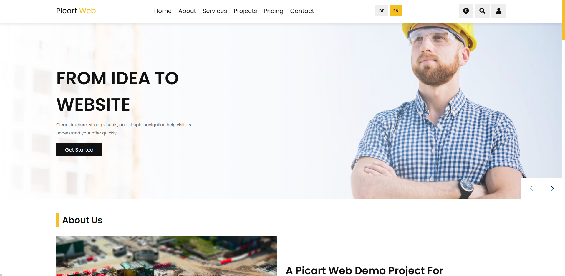Swiss Construction Landing Page