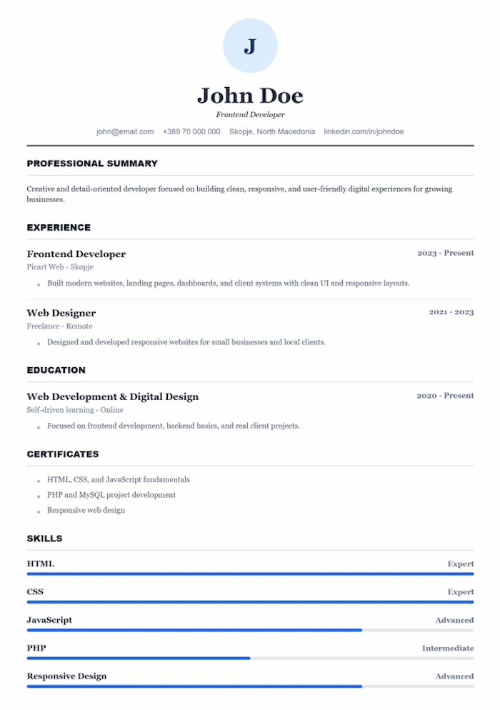 CV Template 2