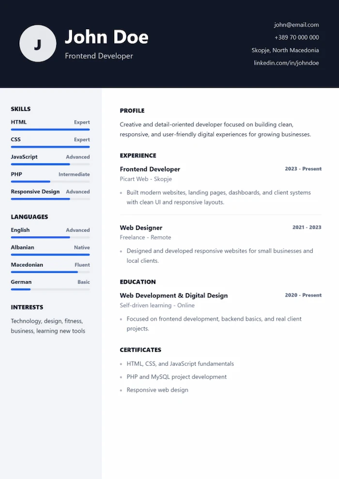 CV Template 3