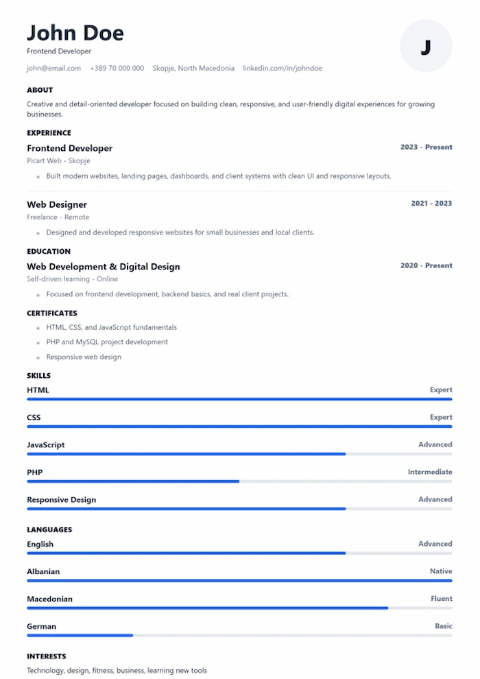 CV Template 4