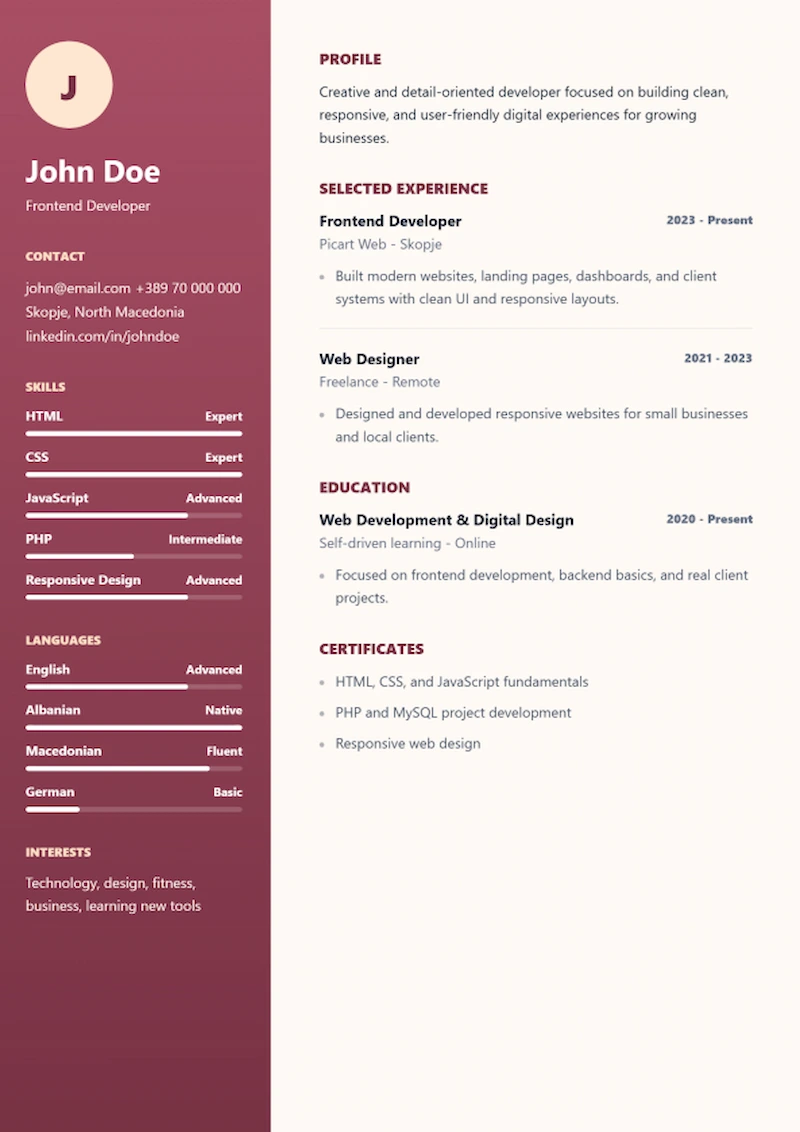 CV Template 5